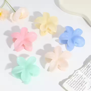 Pinzas de Pelo de Plástico de Color Sólido al por Mayor, Pinzas de Cocodrilo Estilo Coreano, Pinza de Pelo con Diseño de Flor para Mujeres y Niñas - Product Image 4