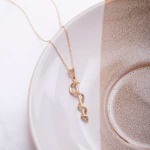 उपहार नर्सों के लिए डॉक्टरों 18K सोना मढ़वाया Caduceus दवा के प्रतीक, हीलिंग प्रतीक साँप लटकन हार - Product Image 5