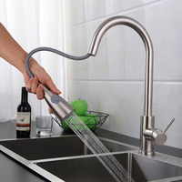Robinets de bain et de douche à tirette Cupc de salle de bain en acier inoxydable brossé doré évier tête de pulvérisation robinet de cuisine