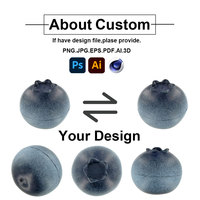 Fabrieksgroothandel op maat gemaakte PU-bosbessenvormige zachte stressbal promotionele PU-fruit squishy cadeaus aangepaste kleur aangepast ontwerp