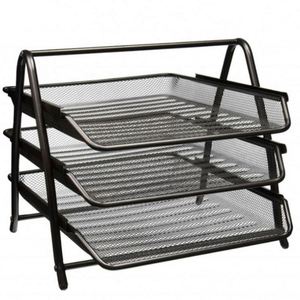<b>Metal</b> Letter Tray Desk Organizer Document Letter Office Paper Organizer 3 Tier Mesh Paper Tray - Product Image 3