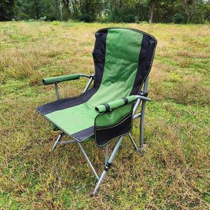 Grande <span class=keywords><strong>chaise</strong></span> pliante d'extérieur avec dossier et accoudoirs confortables, <span class=keywords><strong>chaise</strong></span> de loisirs portable pour la plage, la voiture, le <span class=keywords><strong>camping</strong></span>, la pêche - Product Image 4