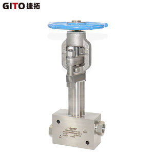 Vanne à aiguille en acier inoxydable 316 pour basse température et moyenne pression -196, raccord de tête de blocage à passage direct - Product Image 5