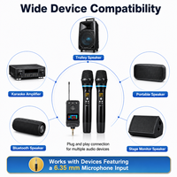 Ensemble de microphones portables sans fil doubles avec récepteur UHF et contrôle des effets sonores pour le chant en soirée et les discours à l'église