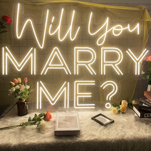 Insegna Neon LED Personalizzata 'Mi Vuoi Sposare' Logo Luminoso per Matrimonio Decorazione Soggiorno e Ufficio/Casa Arredo Pubblicitario - Product Image 1
