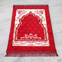 Werks bedarf 100% Polyester Glatte geste ppte muslimische wolkige Raschel Stoff Gebets matte Teppiche
