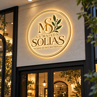 Enseigne LED personnalisée à coût limité, logo en acier inoxydable, enseigne lumineuse, lettres 3D lumineuses, enseignes distinctives pour la marque de café