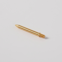 Goupille de positionnement de précision en laiton sur mesure, usinée CNC, avec filetage extérieur, épaule et pointe conique, pour quincaillerie de gabarits et de dispositifs d'automatisation
