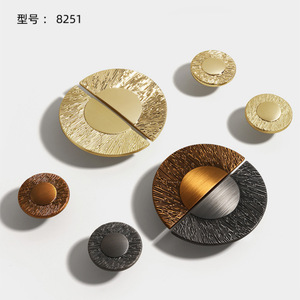 Chinese Style Round Cabinet Handle Gold Zinc Alloy Die Casting Durable Drawer Hardware Accessory - Product Image 4