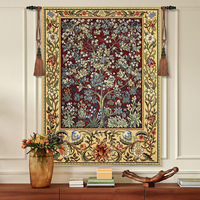 Tapisserie murale rectangulaire en jacquard de fil teint, motif paysager tissé à la machine, lavable en machine, style Gabbeh Aubusson, pour AliExpress