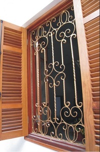 Ventana de Hierro Forjado con Marco Estilo Francés, Diseño Vertical de Acero, Aislamiento Térmico, en Blanco y Negro, Compatible con Proyectos 2D y 3D - Product Image 3