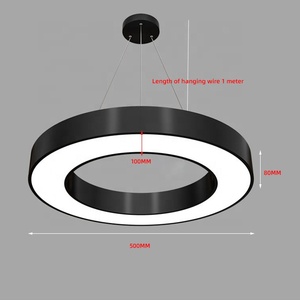 Lámpara colgante de oficina, accesorio <span class=keywords><strong>Ing</strong></span> moderno, anillo de araña grande lineal Circular, lámpara colgante redonda, círculo, techo Led - Product Image 6