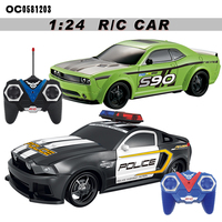 Voiture de police électrique télécommandée miniature RC 1:24 2 pièces bon marché pour enfants