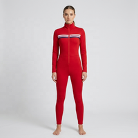 Combinaison en tricot légère et respirante pour femme, à imprimé doux, anti-humidité, séchage rapide, en mélange de laine mérinos et Coolmax, coupe ajustée