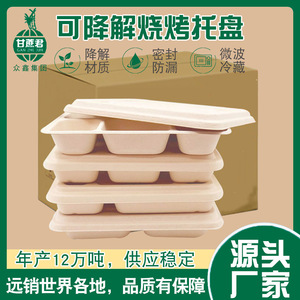 Biodegradable Three Compartment Lunch Box With <b>Lid</b> <b>Microwave</b> Safe For Meal Prep - Product Image 5