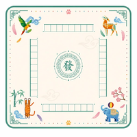 Tapis de jeu de Mahjong américain 33x33 pouces, antidérapant, en caoutchouc, réduction du bruit, pliable, avec sac de transport