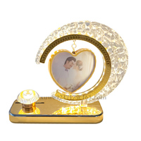 Lampe de table LED en acrylique vente en gros cadre photo LED avec lampe miroir cadeau de mariage et d'anniversaire cadre photo personnalisé