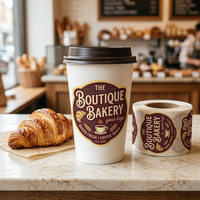 Rouleau d'autocollants personnalisés pour gobelets, étiquettes imperméables avec logo personnalisé pour gobelets à café, jus, boissons, emballages, magasins de boissons