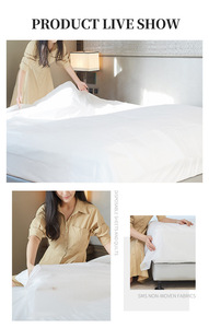 Juego de Sábanas Desechables Portátiles de Cuatro Piezas para Hotel, Sábanas Gruesas, Funda de Almohada de Viaje, No Tejidas, de Alta Calidad - Product Image 3