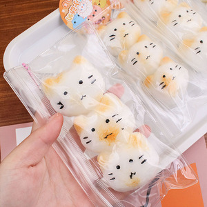 Set of 3 Cream <b>Cat</b>-shaped TPR <b>Squishy</b> Toys Connected <b>Squishy</b> Toys for Kids and Adults Stress Relief Gift for Relax Time - Product Image 2