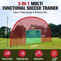 Filet de protection de but de football avec panneau de rebond, grand format 20x10 pieds, filet d'entraînement, 2 cibles, durable, PVC 36 plis, résistant à l'eau et aux UV