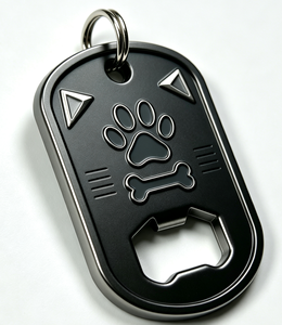 Llavero Abridor de Botellas de Metal Grabado Personalizado, Anillo para Llaves de Aleación de Zinc Pulido Tipo Placa Militar para Regalo Promocional de Bar - Product Image 4