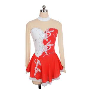 Filles Enfants Strass Maille Splice Figure Patinage Sur <span class=keywords><strong>Glace</strong></span> Gymnastique Robe Salle De Bal Performance Dancewear Costume Groupe D'âge Enfants - Product Image 5