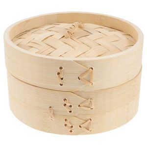 Cuiseur à riz <span class=keywords><strong>8</strong></span> pouces en bambou naturel, panier vapeur rond drainable en bois hexagonal, matériau sain, grande capacité, <span class=keywords><strong>pour</strong></span> <span class=keywords><strong>couscous</strong></span> - Product Image 1