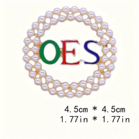 Broche de sororité pour jeunes femmes, motif vert et rose, ornée de perles et de strass, lettres grecques, badge de corsage, vente en gros à bas prix