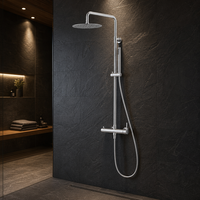 Système de douche thermostatique moderne en acier inoxydable 316 sans plomb, montage mural apparent, mitigeur de baignoire, vente directe usine pour hôtels