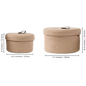 Cestino Organizzatore Ecologico in Corda di Cotone Organico Intrecciata per l'Organizzazione della Stanza - Product Image 5