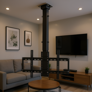 Support de télévision motorisé électrique pour plafond, 32-55 pouces, VESA max 24 x 16, capacité 120 lbs, acier, support inclinable réglable - Product Image 2