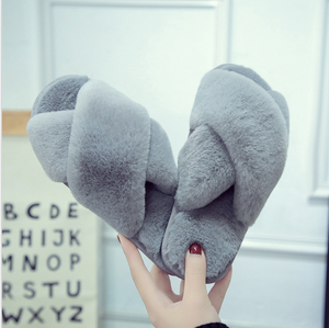 Zapatillas cruzadas personalizadas para mujer, zapatos <span class=keywords><strong>de</strong></span> casa con punta abierta, piel sintética, chanclas - Product Image 2