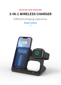 ที่ชาร์จไร้สายแบบ3-In-1,ที่ชาร์จเร็วแบบไร้สายสำหรับนาฬิกาโทรศัพท์มือถือหูฟังไร้สาย3IN1 - Product Image 6