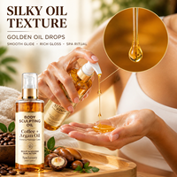 Huile de massage amincissante pour le corps à l'argan marocain et au café, soin hydratant raffermissant pour spa, support OEM/ODM, marque privée