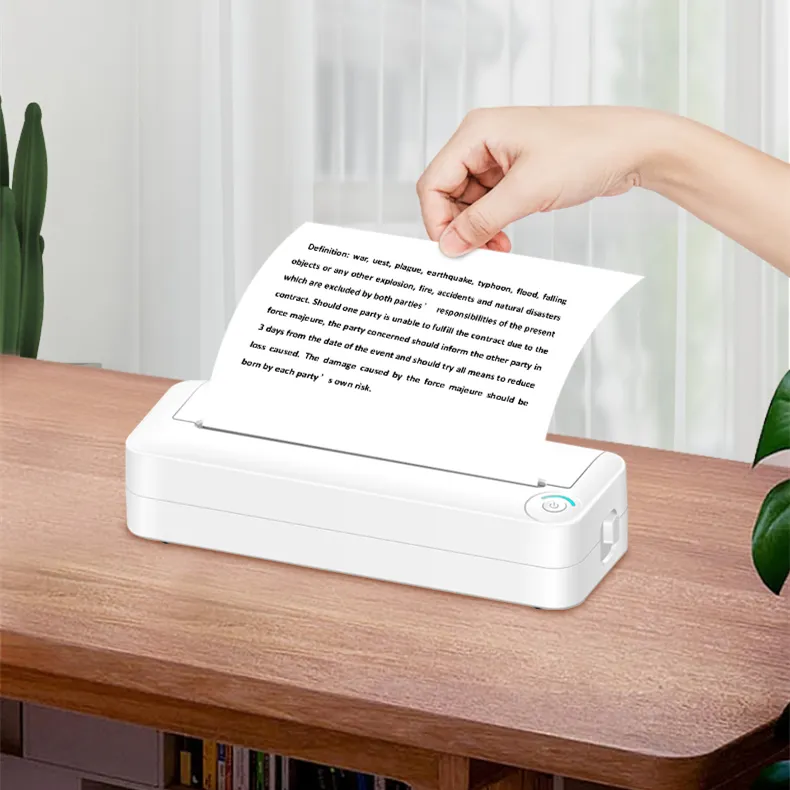 Portable Handheld Office Mini Thermal A4 Printer Inkless Mobile Photo Document Mini Printer
