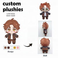 Jouets en peluche personnalisés en gros, poupées, décorations de boulangerie en forme d'oiseau rose de dessin animé, jouets uniques, jouets en peluche mignons, porte-clés en peluche personnalisés