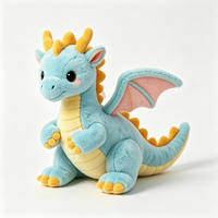 Peluche Dragon Ailé Bleu de Dessin Animé en Gros, Personnalisable, Mignonne et Douce, Jouet en Peluche Dragon Personnalisé
