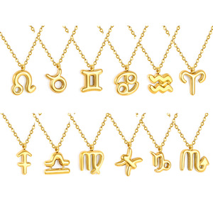 Collar con Colgante de las Doce Constelaciones, Chapado en Oro de 18k, Acero Inoxidable, Joyería Temática, Regalo para Mujer, Accesorio de Moda - Product Image 5