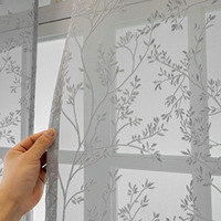 Rideau en voile jacquard élégant à motifs de branches, filtrant la lumière, pour salon et décoration intérieure