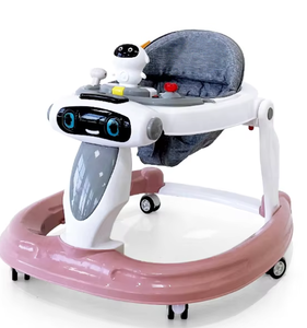 Marche-bébé musical tout-en-un avec siège <span class=keywords><strong>réglable</strong></span> en hauteur, base à bascule amusante et plateau de jeu amovible pour bébés en croissance - Product Image 4