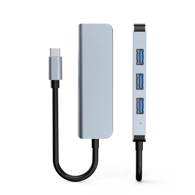 4 Ports USB Hub 3.0 Extender Type C to USB Ultra Slim Portable Splitter Type C Docking Station  Hub Laptop