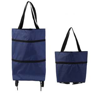 Sac de courses pliable avec roulettes, petit chariot de supermarché portable pour la maison, sac à main avec logo personnalisé - Product Image 6