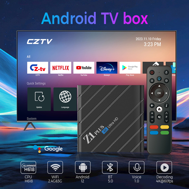 GYS Factory Price  Android Allwinner H618 Smart Tv Box Wifi 2gb 4gb 16gb 6k Quad Core Android TV Box