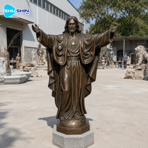 Statue de Jésus grandeur nature en bronze, sculpture religieuse pour église, Art chrétien Sacré-Cœur pour Cathédrale et Jardin de Prière, Écologique - Product Image 5