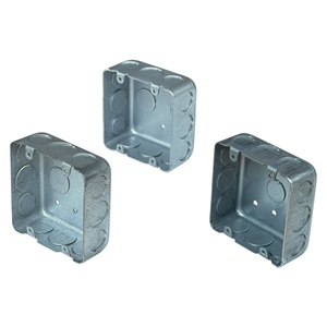 Caja eléctrica cuadrada de 2 bandas de metal galvanizado - Product Image 3