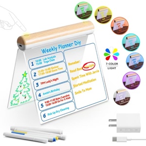 Star 3D Effect Acrylic Board Night Light 16 <strong>Million</strong> Colors White Base Blank Illusion Lamp With Erasable Pen - Product Image 3