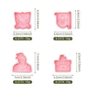 Hiệp sĩ loạt phim hoạt hình 3D Biscuit khuôn nhựa tự làm đất sét lâu đài cờ cắt nhắm mục tiêu cho công cụ tìm kiếm dễ đọc tốt hơn - Product Image 6