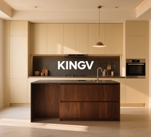 KINGV <span class=keywords><strong>l</strong></span>-şekilli, kremsi beyaz, büyük mutfak ada tezgah - Product Image 2