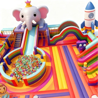Parc de jeux gonflables sur le thème de l'éléphant, structure gonflable commerciale en PVC pour enfants, location de terrain de jeux